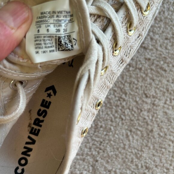 Converse All Star Lift Ox Driftwood Shoes Women's Size 8 Beige White 560655C - Picture 10 of 10